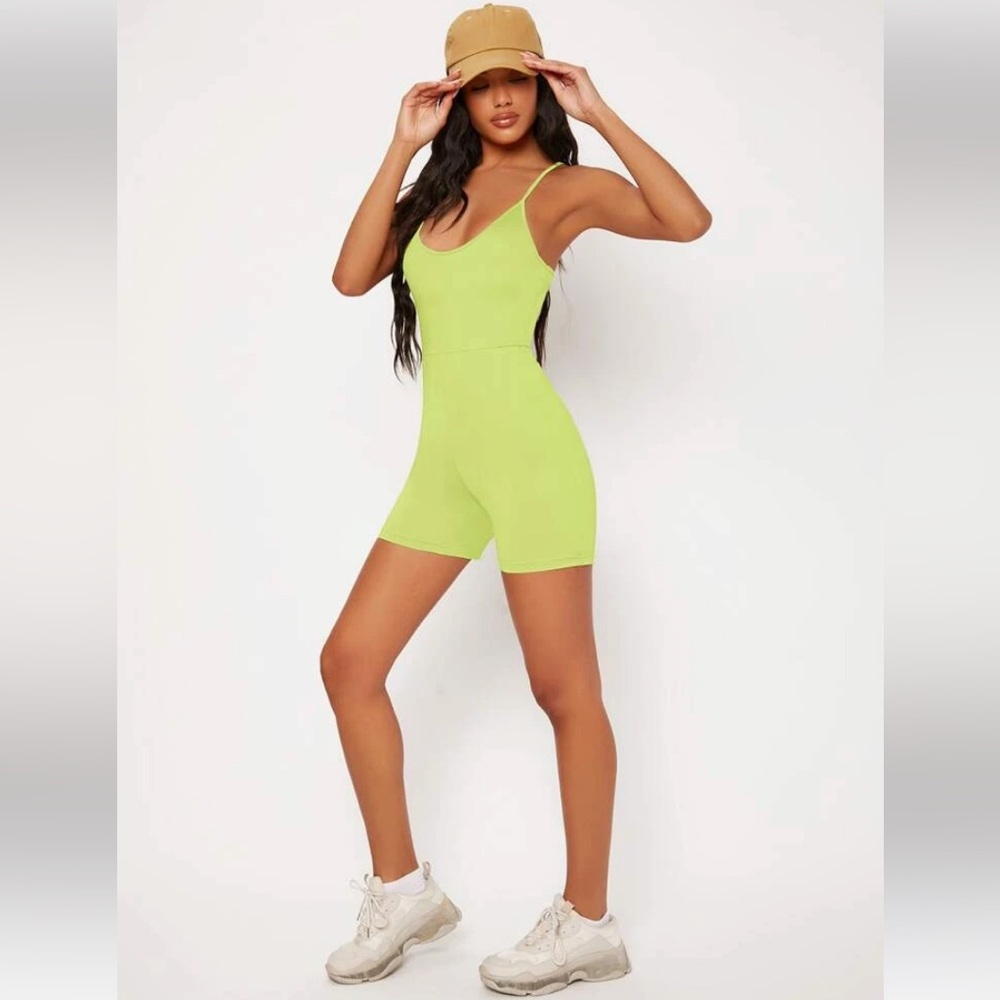 NWT lime green tank unitard
